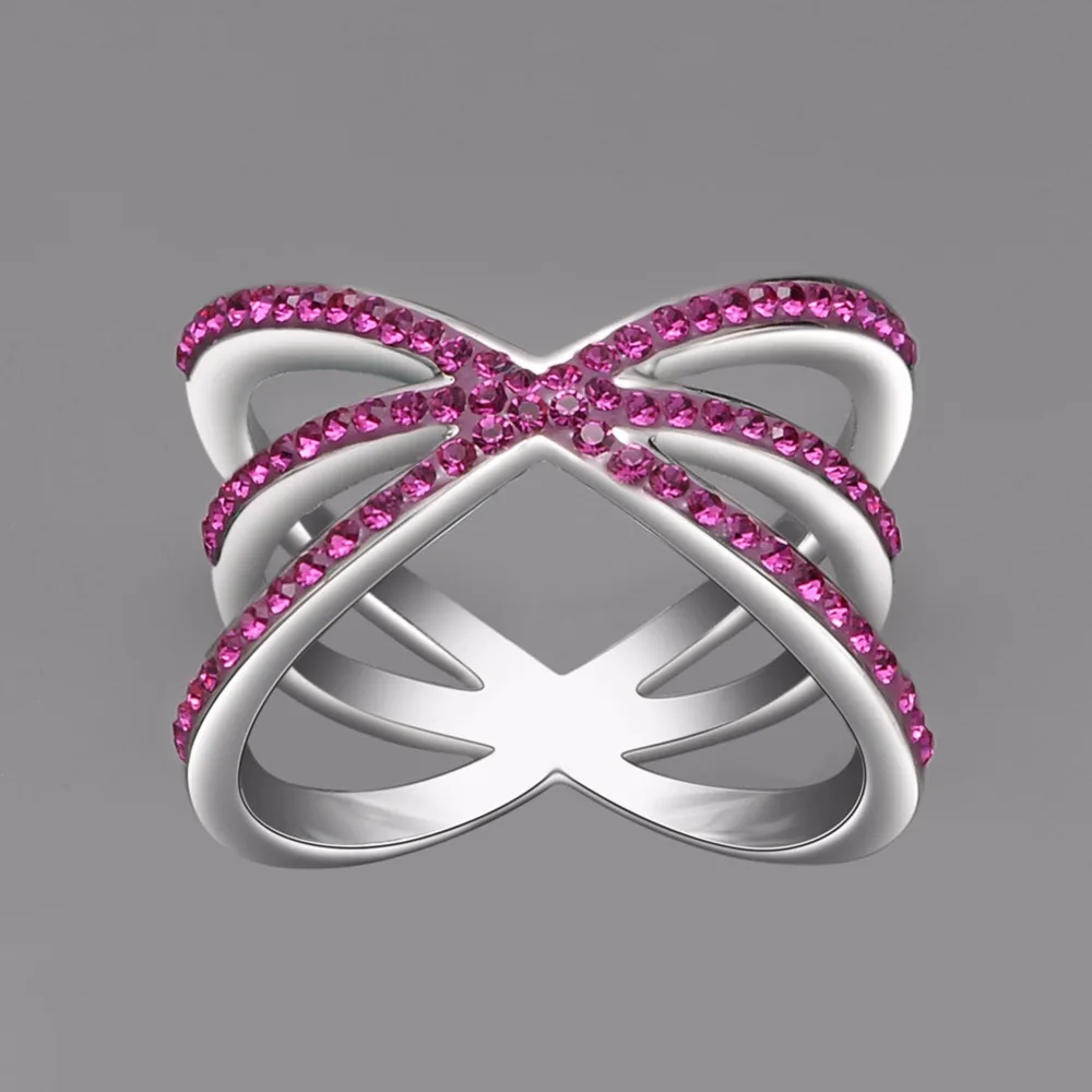 Модные ювелирные изделия KIVN сверкающие Элегантные кольца с синим кристаллом и