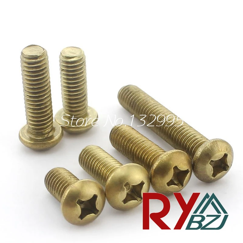 Латунный круглый головы крепежные винты M2 M2.5 M3 M4 M5 M6