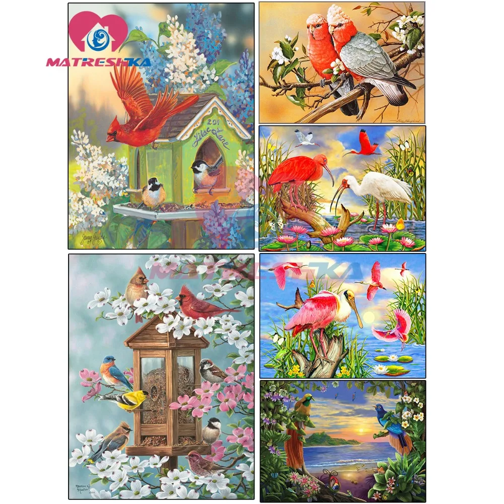 Алмазная вышивка цветы птицы 5d алмазная живопись сделай сам полная мозаика из