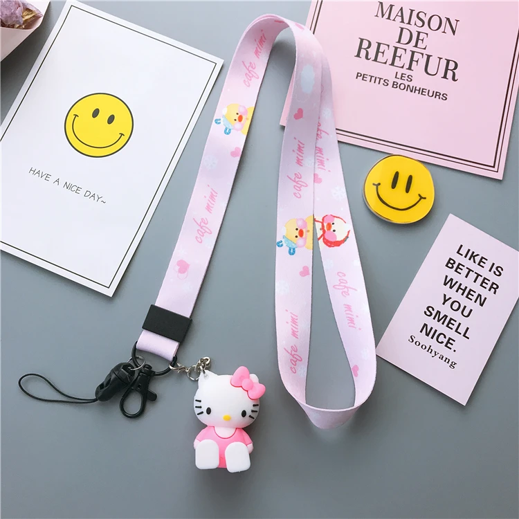 Cute Stitch cartoon phone toy stander+ strap Mobile Phone Straps Cute luna cat Cony pink panther bear strap for iPhone