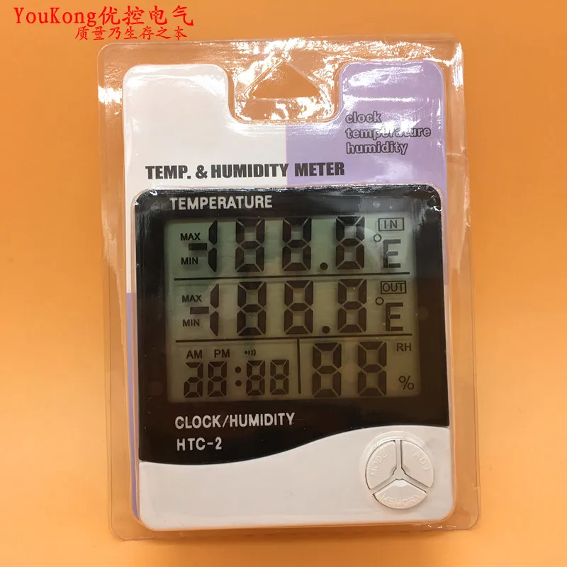 HTC-2 ЖК-дисплей Метеостанция цифровой Крытый Открытый термометр гигрометр
