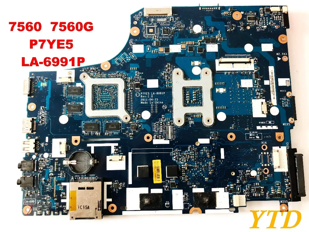 Оригинальный Для ACER 7560 7560G материнская плата ноутбука P7YE5 LA 6991P испытанное хорошее