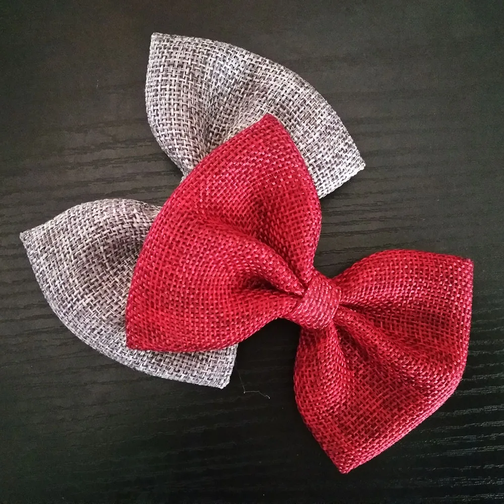 24 шт./лот большие 4 дюймовые банты из мешковины без зажимов для волос аксессуары 16