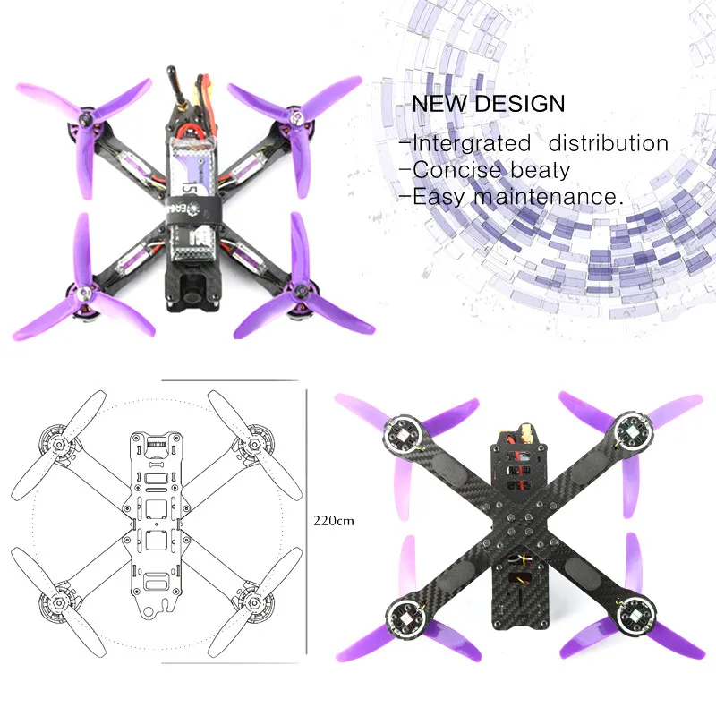 Eachine Wizard X220 FPV Racer Blheli_S Naze32 6DOF 5,8G 48CH 200MW 700TVL камера с Flysky I6 RTF FPV Drone VS X220s