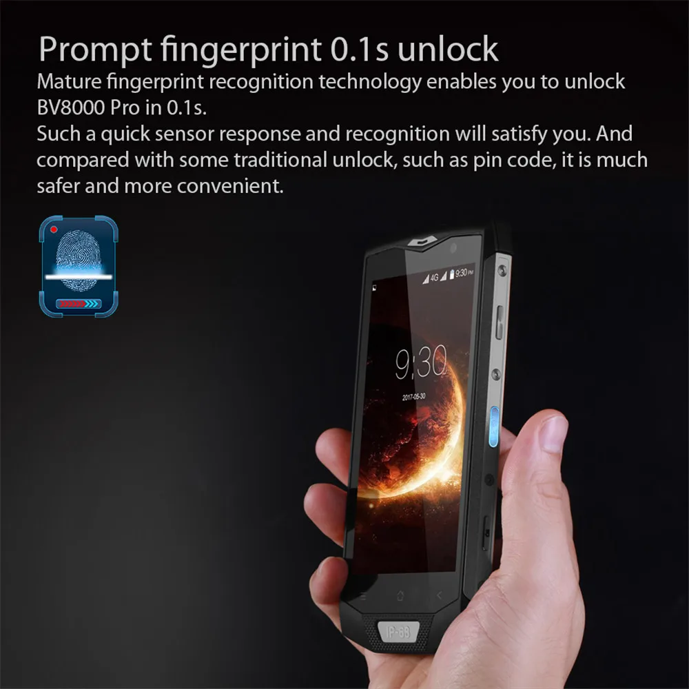 Blackview BV8000 Pro 5," смартфон IP68 Водонепроницаемый MTK6757 Восьмиядерный 6 ГБ ОЗУ 64 Гб ПЗУ 16 МП 4G Android 7,0 телефон
