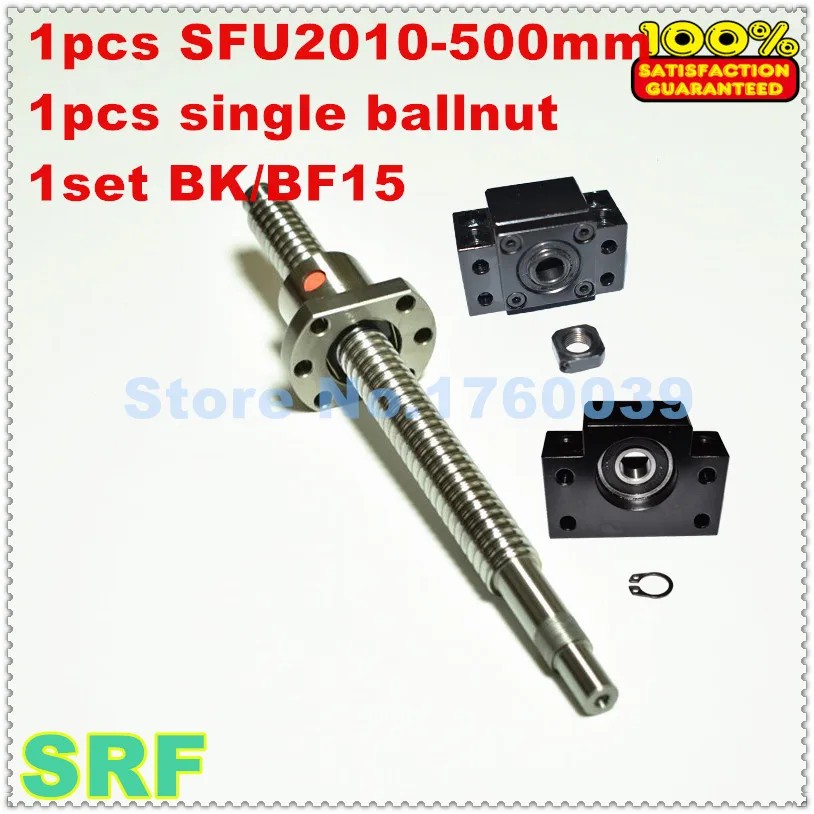 20 мм рулонный шариковый винт RM2010 L = 500 C7 + 1 шт. SFU2010 шариковая гайка комплект BK/BF15