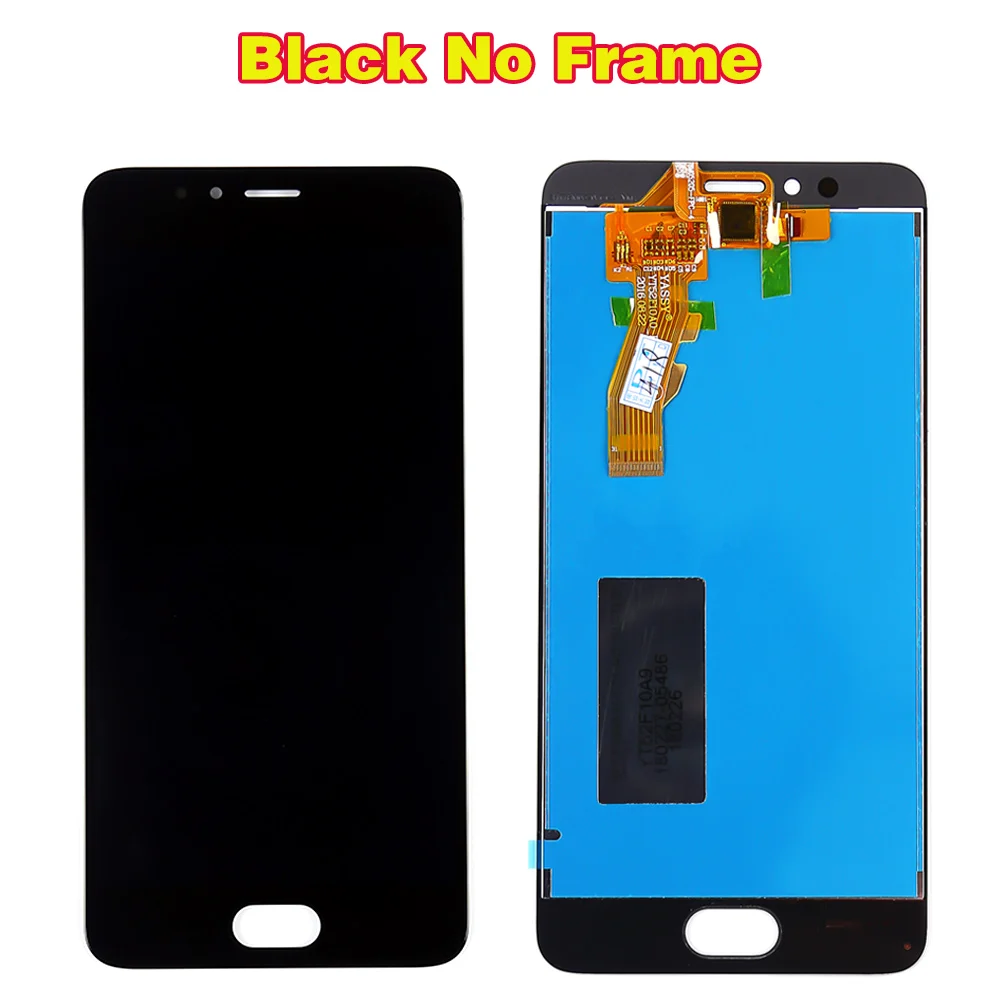 Black Without Frame 5,2 дюймовый ЖК-дисплей для Meizu M5S M612h 1280*720, дигитайзер в сборе, 10 сенсорных олеофобных покрытий, рамка с бесплатными инструментами - Цвет: Black Without Frame