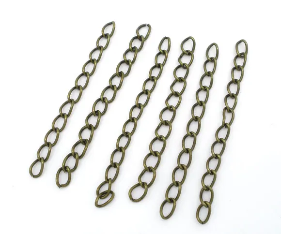 

45 Bronze Color Extended&Extension Jewelry Chains/Tail Extender 50x3mm new
