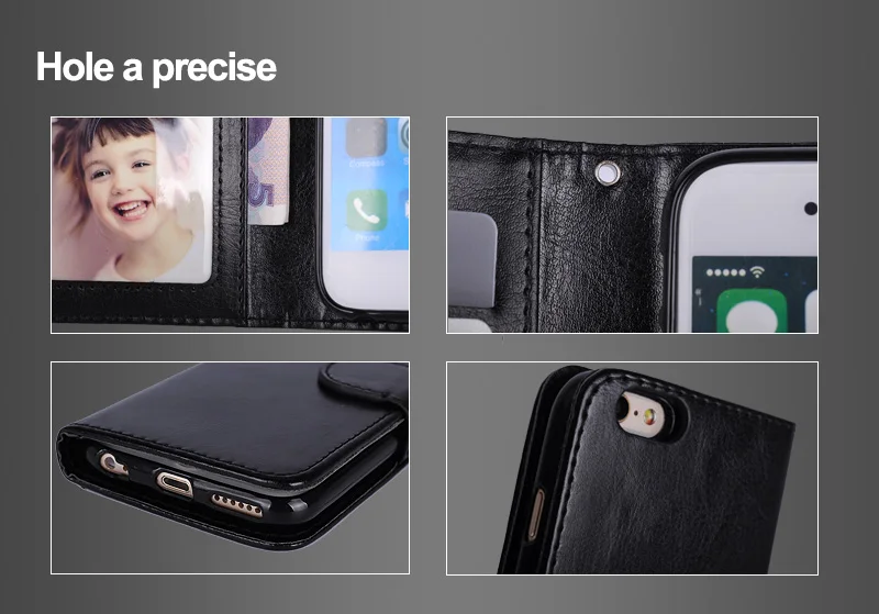 Кожаный чехол 2 в 1 LANCASE для iPhone 6 Магнитный съемный флип-чехол 6S Plus 8 7 5S SE