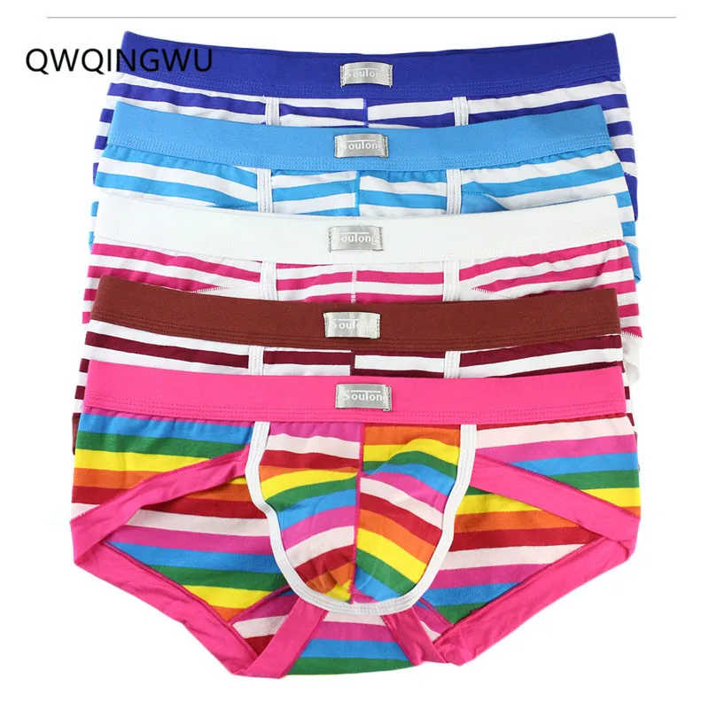 Нижнее белье для мужчин дышащие хлопковые трусы в полоску 5 шт./лот| |