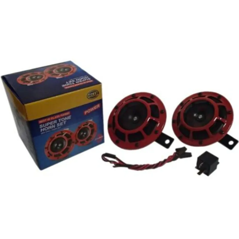 12V красный супер громкий решетчатый компактный электрический громкий сигнал для универсальных автомобилей и мотоциклов