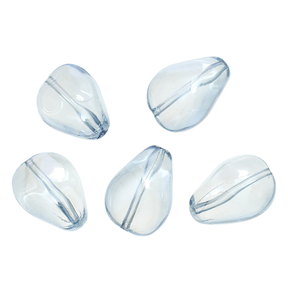 DoreenBeads стеклянные бусины россыпью каплевидные стальные серые прозрачные около 18