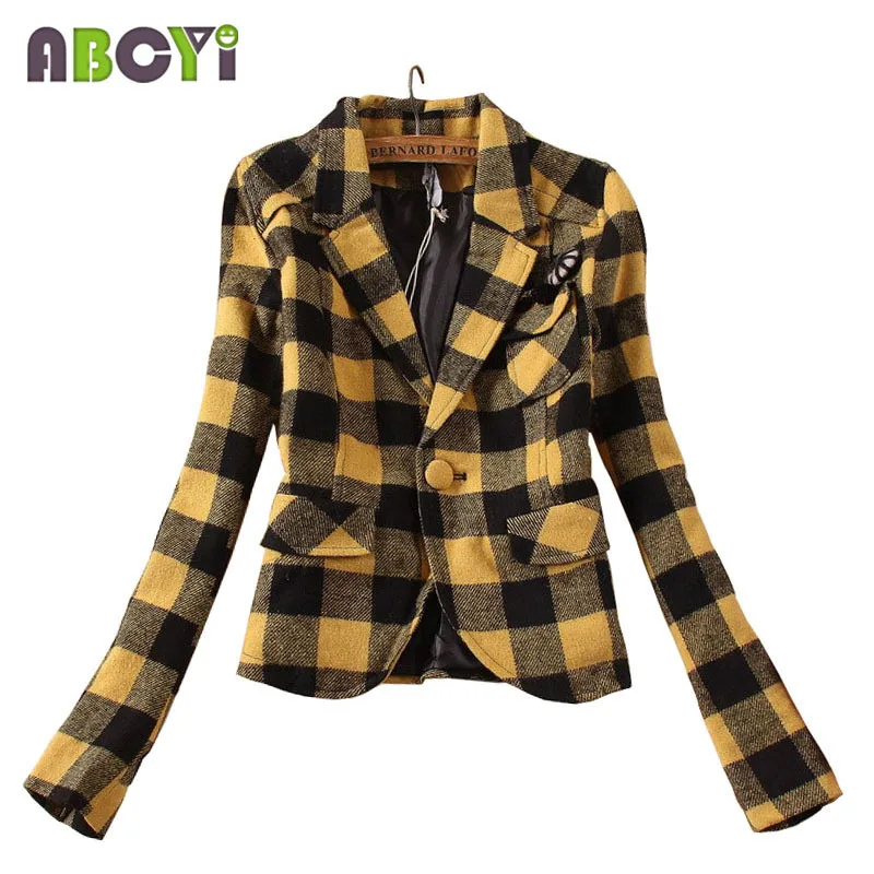 3 цвета! Куртка женская осенняя в клетку с длинным рукавом винтажная весна 2017 |