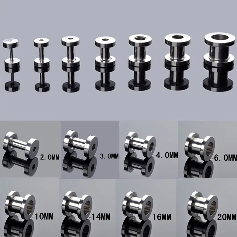 10 шт. Нержавеющая сталь винт уха Вилки Туннель Носилки Плоть датчик экспандер