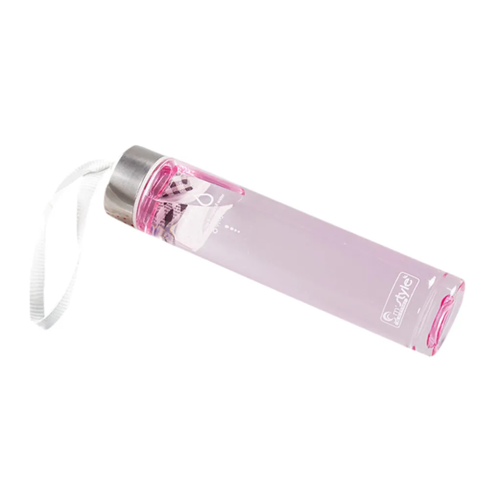 Прозрачная красочная пластиковая прямая чашка кристальная бутылка для воды на