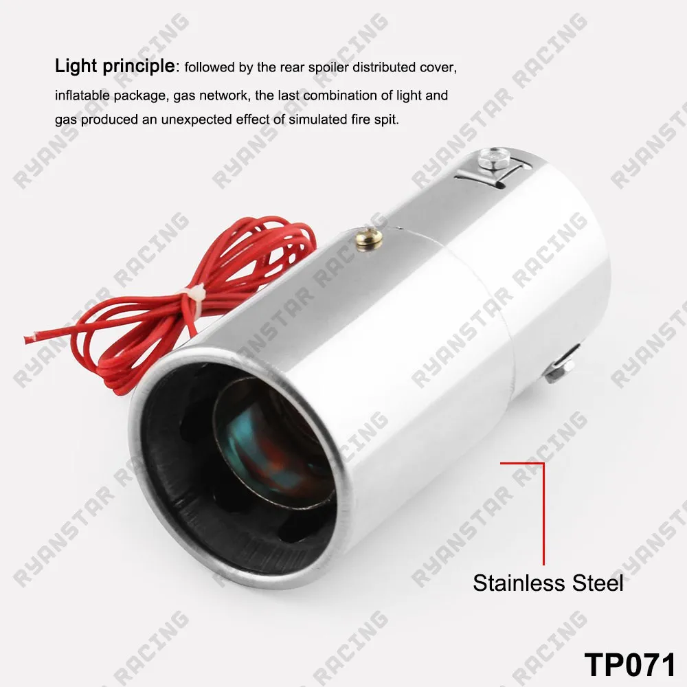 1 шт. Универсальный 70 мм Автомобильный эллиптический изгиб/прямой Spitfire пламенный