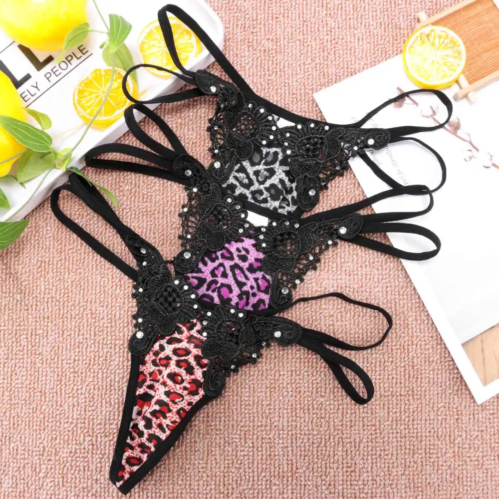 Женские леопардовые сексуальные стринги трусики с Т образной спинкой нижнее