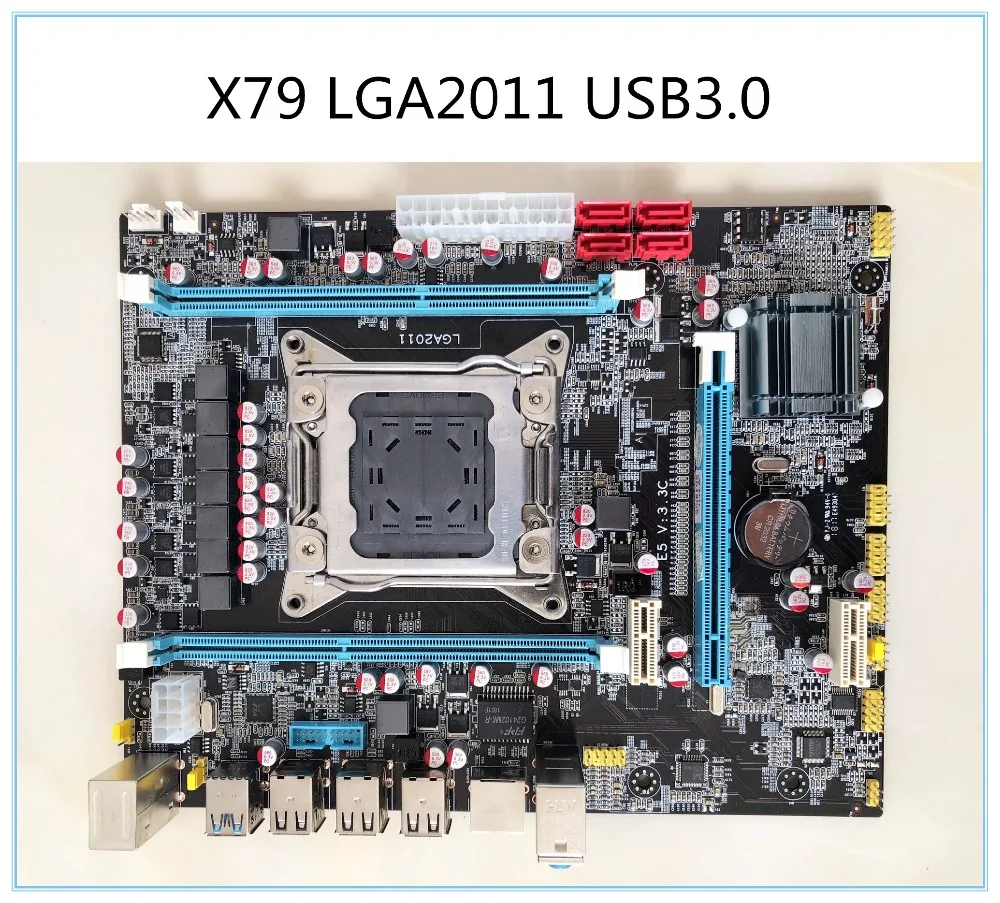 OEM X79 E5 3.3C LGA 2011 для I7 E5-V1 E5-V2 DDR3 ECC память 32GB USB2.0 USB3.0 X79 м блок питания ATX настольный материнская плата