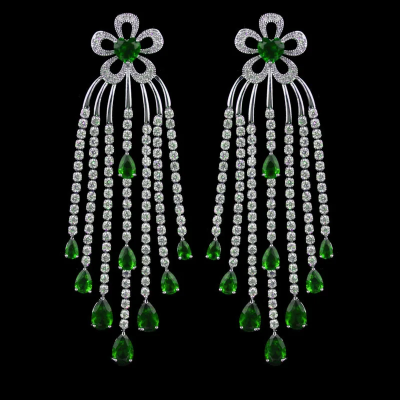 Новый дизайн Роскошные брендовые модные жёлтые золотые серьги-кисточки с