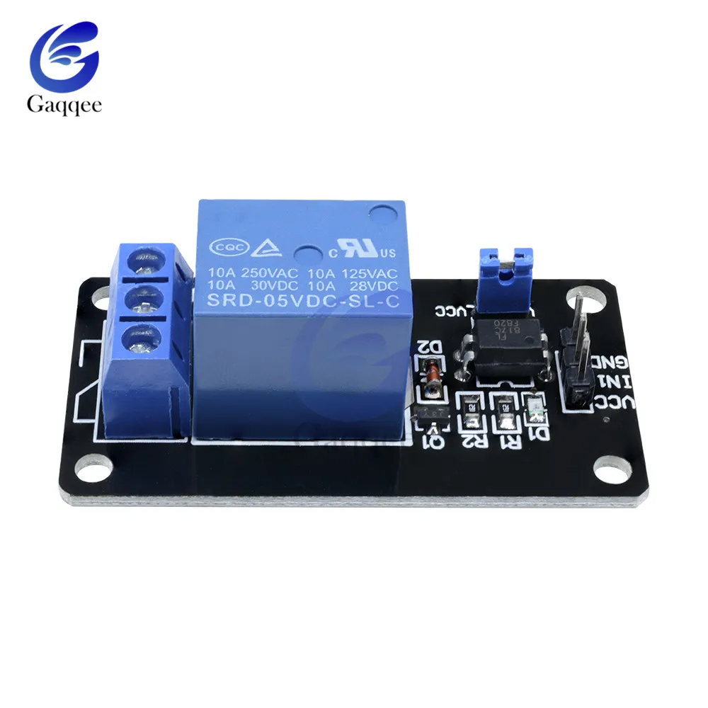 Optocoupler DC 5 В 1 канальное реле 2 шт./лот экран источника питания релейный модуль для