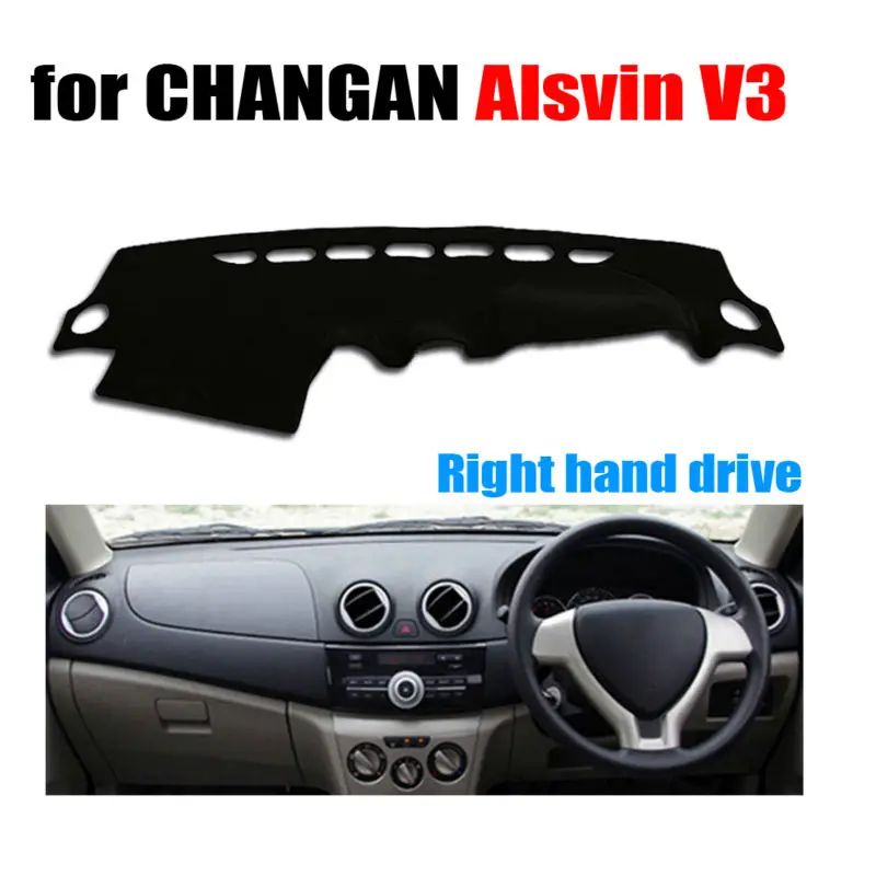 

Чехлы для приборной панели автомобиля, коврик для CHANGAN Alsvin V3, все годы, для правого руля, коврик для приборной панели, чехол для приборной пан...
