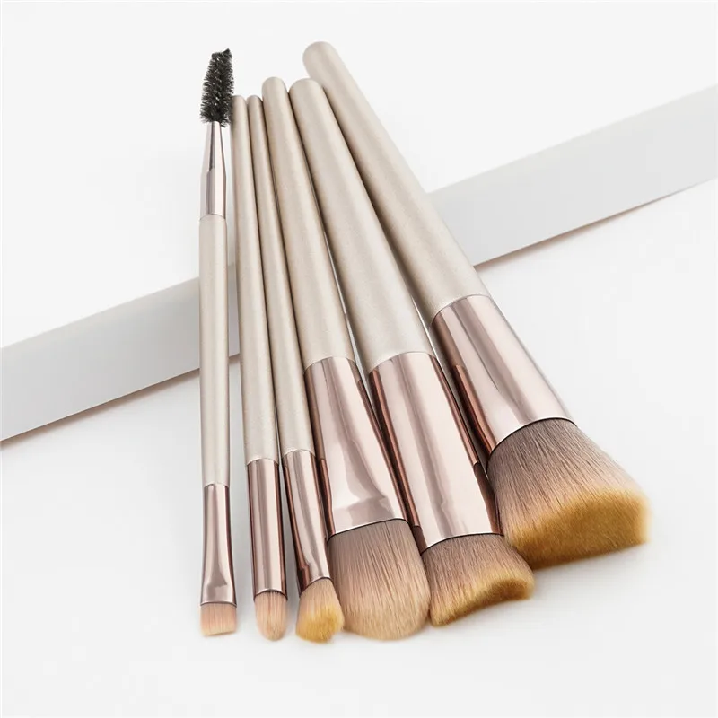 

6Pcs/Set Makeup Brushes Set Champaign Gold For Powder Contour Blusher Liquid Cream Eyeshadow Cosmetics Brushes Tools