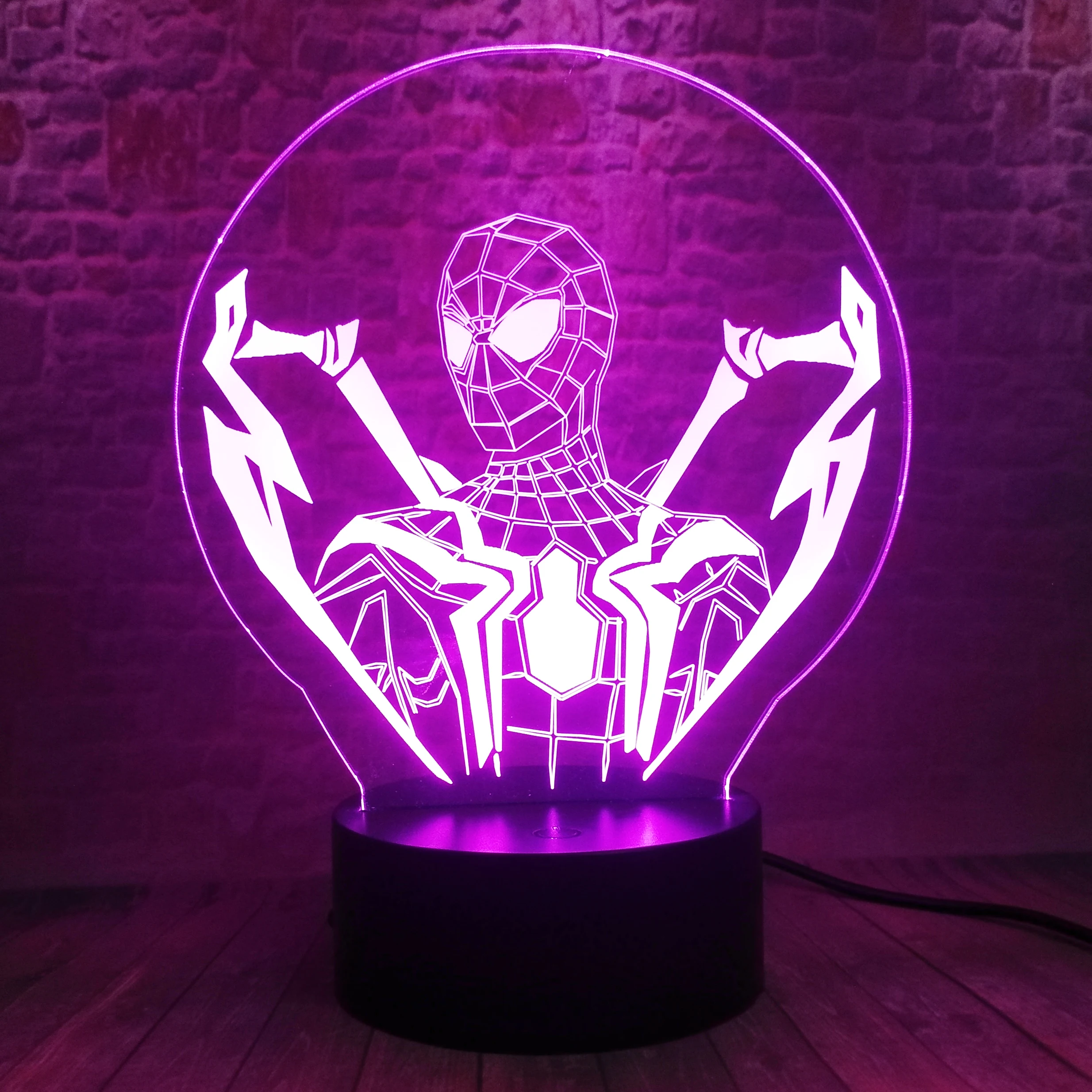 Крутые подарки для мальчиков 3D LED Marvel Ultimate лампа Человека паука ночник сенсорный 7