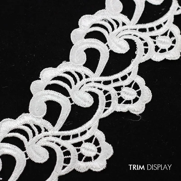 Кружевная ткань белая с вышивкой лента для аппликации водостойкая шитья 28