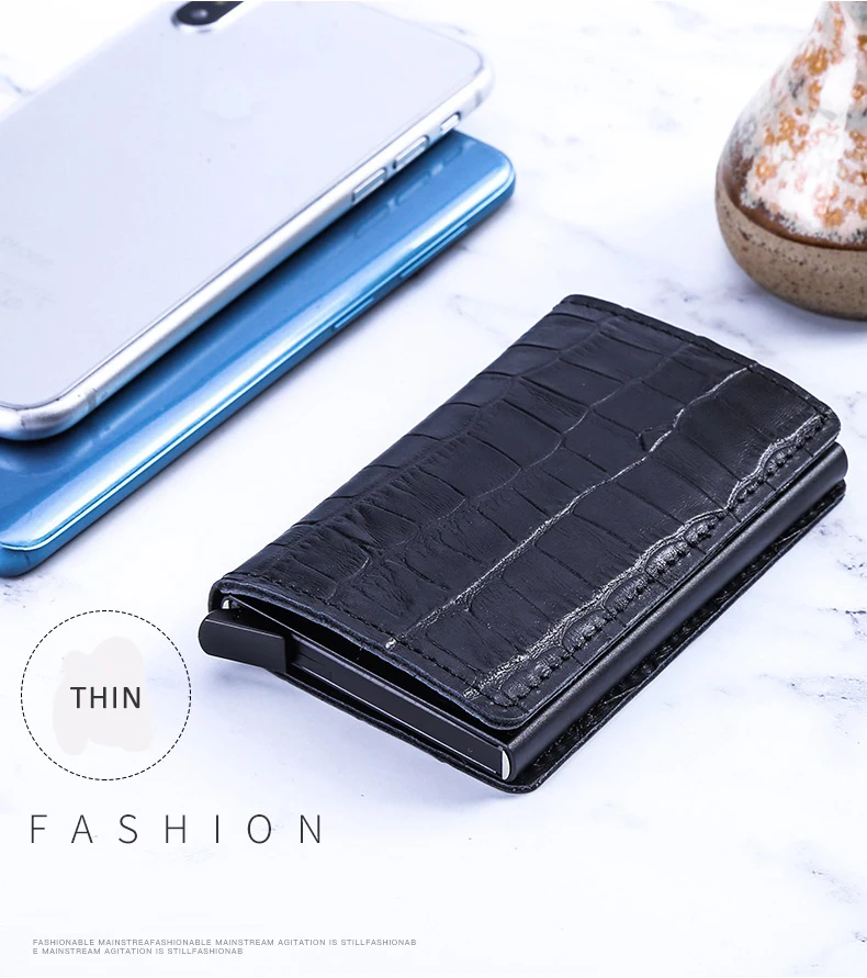 Casekey Роскошный кошелек из натуральной кожи мужской Rfid крокодиловый кожаный