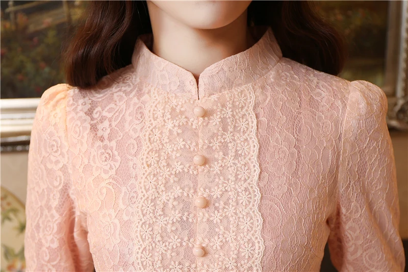 Бесплатная доставка 2017 Весна и Лето Новое поступление ретро стоячий воротник