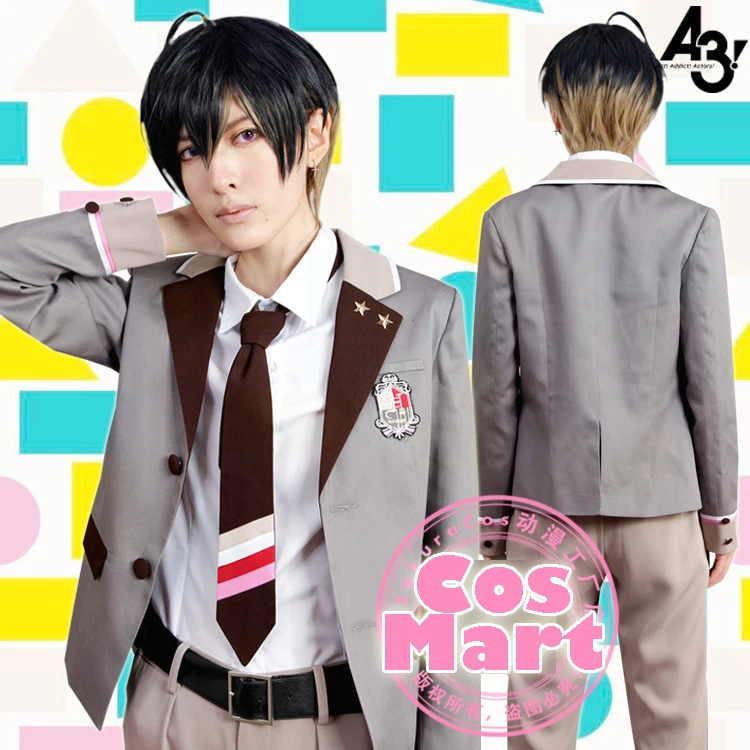 

Game A3!Team Spring Figure Usui Masumi Sakuma Sakuya School Uniform Shirt+Tie+Jacket+Pants Cosplay Costume For Adult