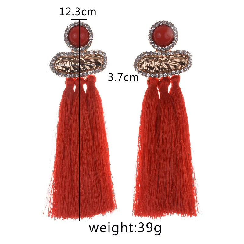 PPG&ampPGG Wedding Women Statement Earring Fashion Floral Crystal Drop Earrings Jewelry Long Tassel Fringes Wholesale | Украшения и