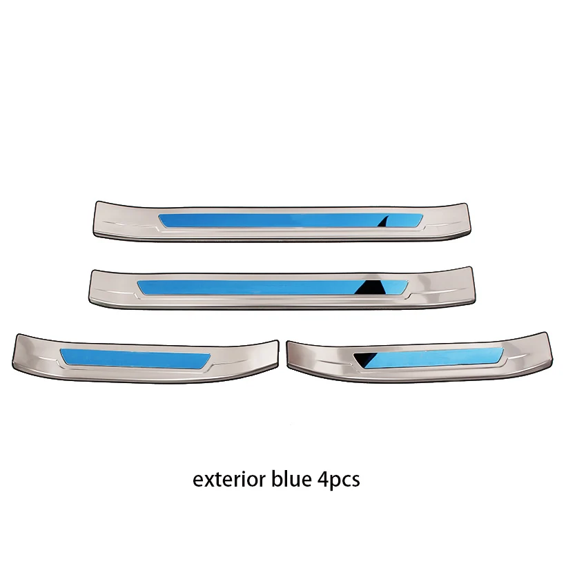 exterior blue 4pcs Модификация дверного порога специальная приветственная защита педали пластина Внешняя дверная педаль для Lexus NX200 NX300 200T 300H - Цвет: exterior blue 4pcs