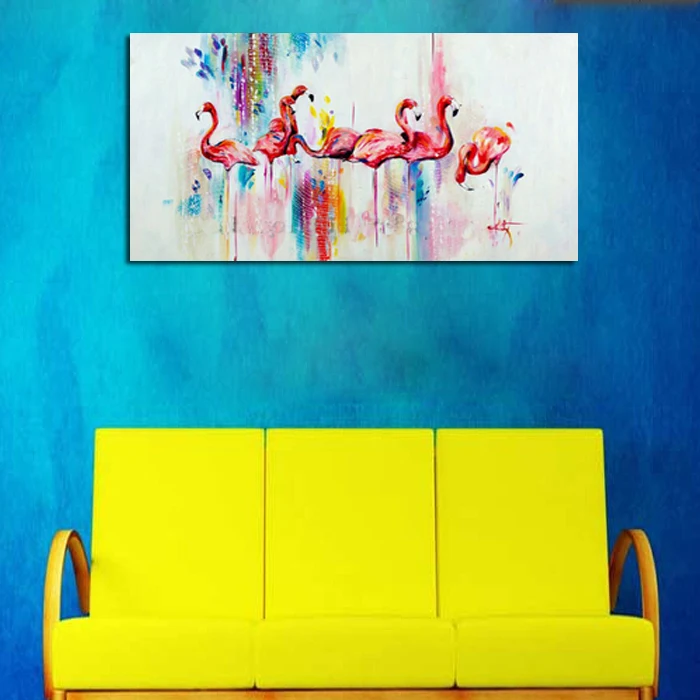 

Handpainted Animal Pictures Abstract Lovely Red-crowned Crane Art Oil Painting On Canvas For Home Decor Hang Wall Paintings