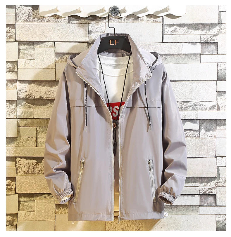 KUYO, мужская куртка S M-8XL, мужская куртка с капюшоном, Солнцезащитная повседневная куртка, ветровка в стиле хип-хоп, весенняя одежда для мужчин, Veste Homme размера плюс
