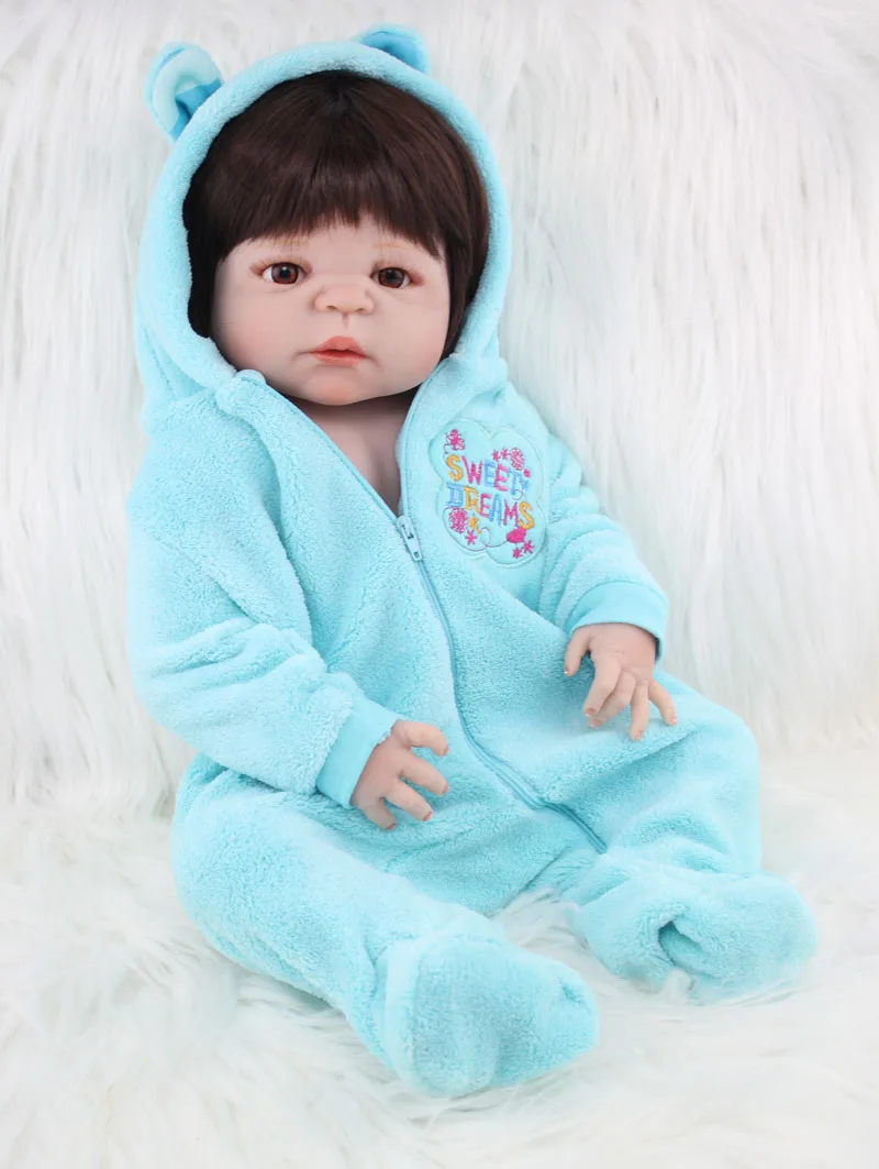 55 см силиконовая кукла Reborn Baby Boy 22 дюйма Реалистичная виниловая для новорожденных
