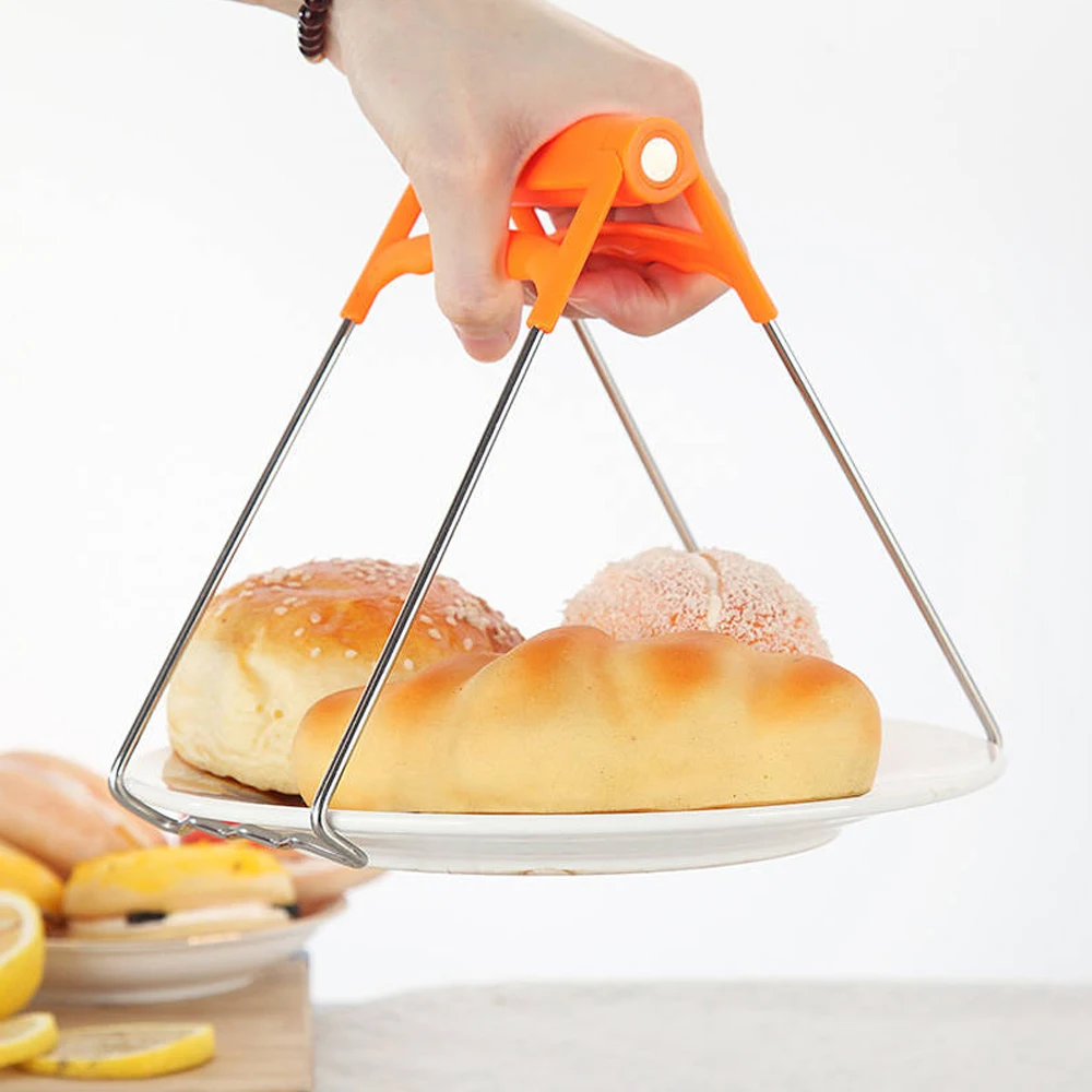 Тарелка из нержавеющей стали Мармит зажим держатель диска анти-ожогов складные