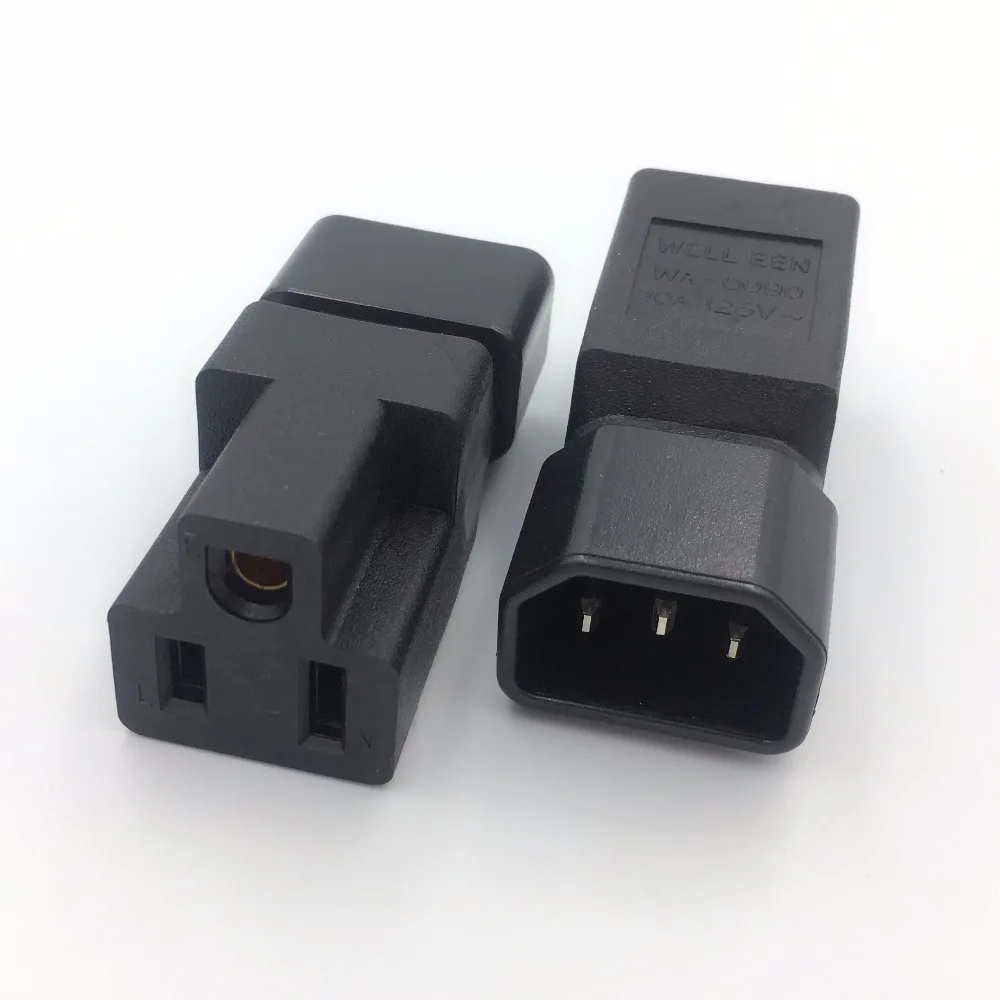 IEC 320 C14 3-контактный разъем для Nema 5-15R США 3-зубец женский Мощность конвертер адаптер