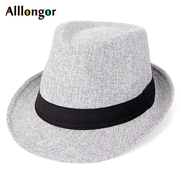 Осень, Зимняя мужская шляпа-федора, черная, sombrero, Fedora hombre, Ретро стиль, Дерби, джаз, шляпа, Трилби, красная - Цвет: light gray