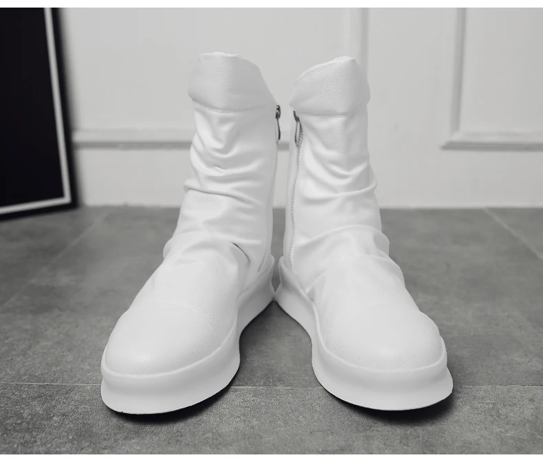 Хип-хоп мода на осень-зиму Для мужчин ботинки челси Slip-On Туфли под платье танцевальная обувь на платформе высокие кроссовки ботинки martin