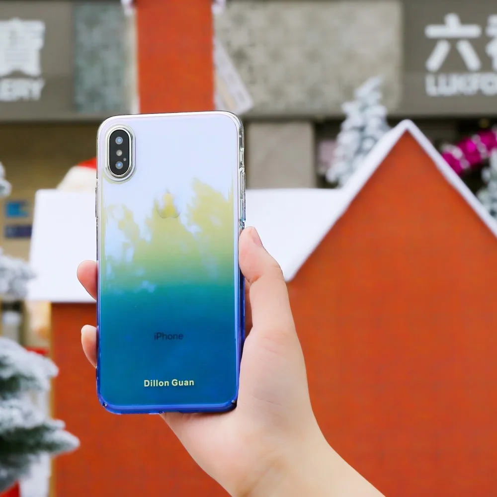 Dillon Guan Luxury Gradient phone Case on for iphone XS X XR Max Hard PC Plastic Cover fundas |