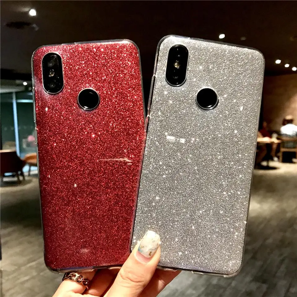 Блеск силиконовый чехол для XiaoMi 9 SE 8 Lite A2 A1 играть Обложка мягкая обложка RedMi Go S2
