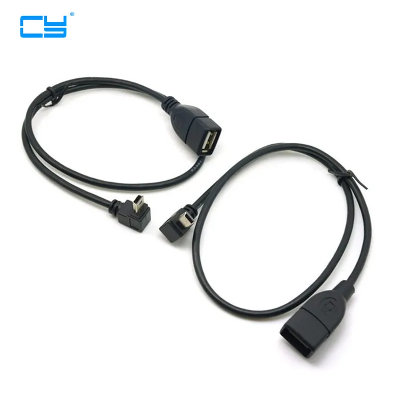Кабель Mini USB Type B-USB OTG под углом 90 градусов 10 см 50 короткий кабель mini otg для