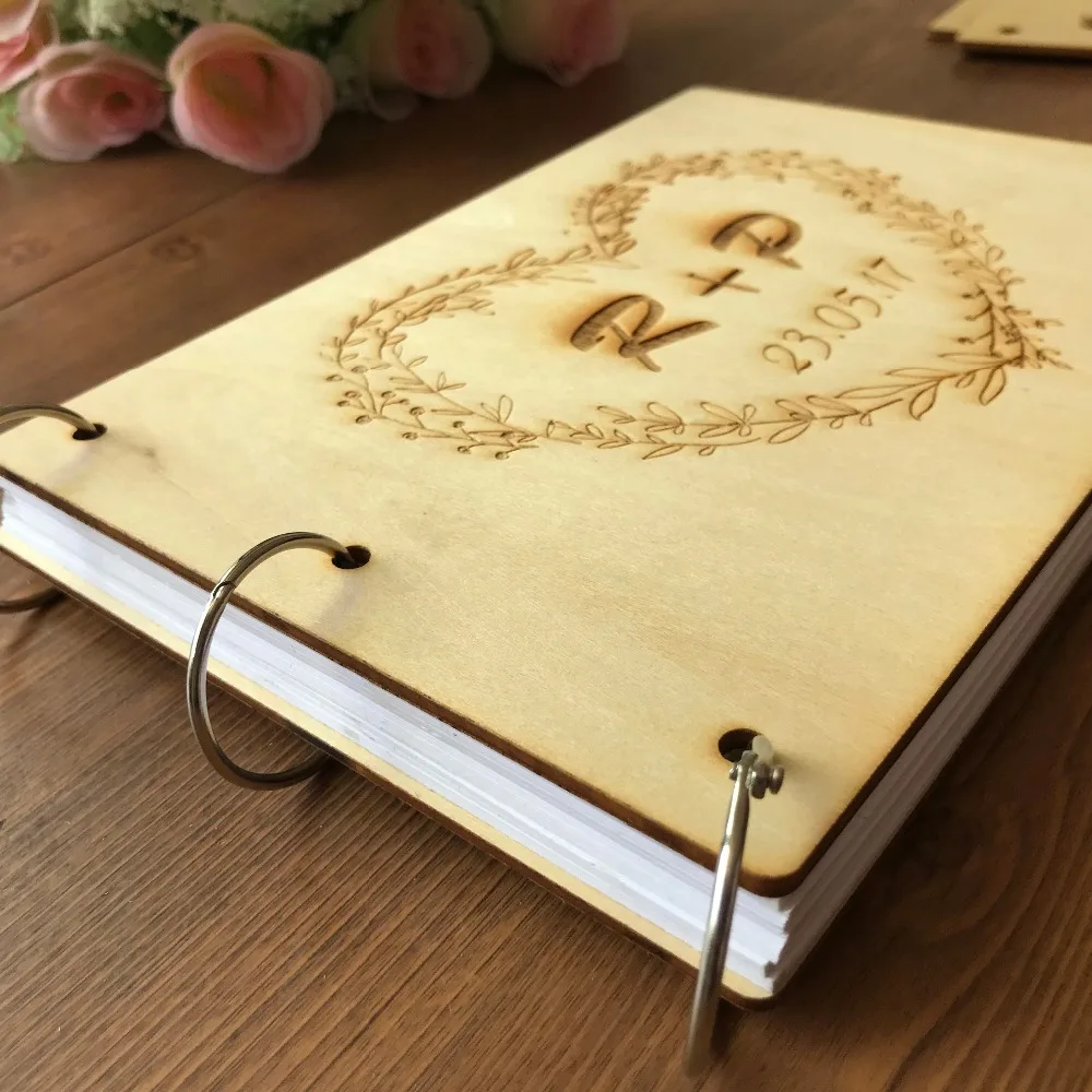 Свадебная Гостевая книга на заказ деревянная деревенская Свадебная Гостевая книга альбом свадебный душ помолвка юбилей персонализированное имя Гостевая книга