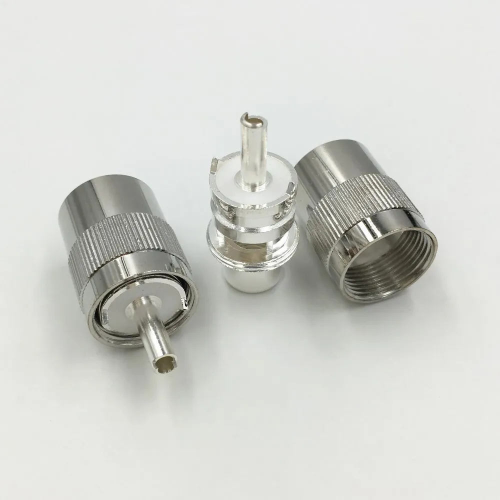 10 шт латунный посеребренный UHF PL 259 мужской паяльник RF разъем для RG58 RG142 LMR195 RG400