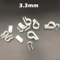 500pcs 3 3mm white plastic wire hose tubing fanstening r type line card fixed cable tie mount organizer holder u r clip clamp