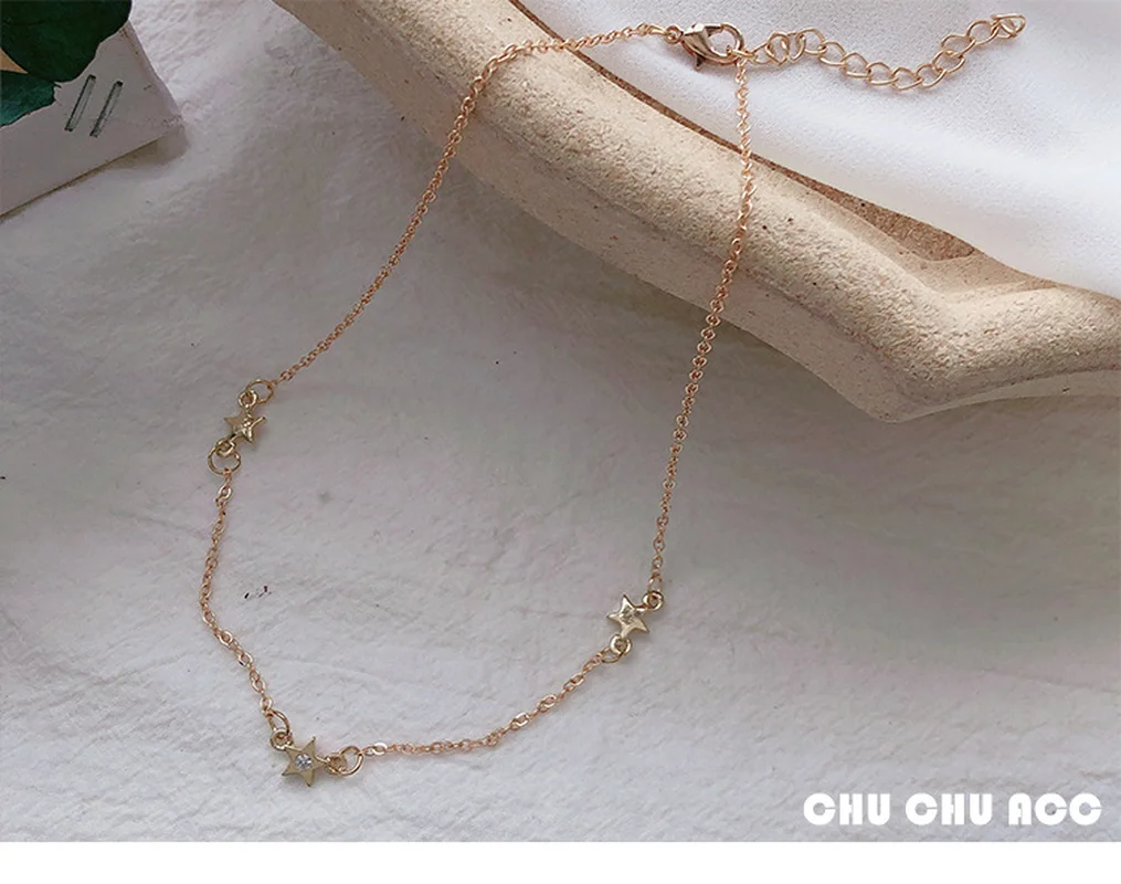 Simple and Short Star Clavicle Chain Korean Version Individual Neck Jewelry Necklace Tide Net Red Decorative | Украшения и