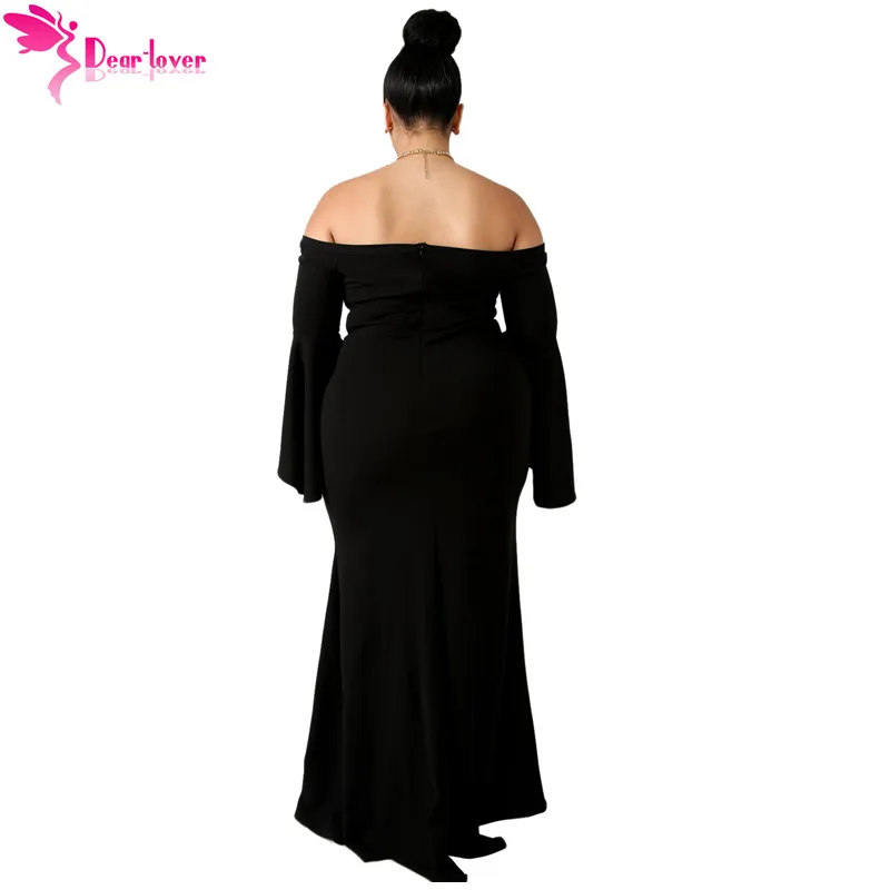 Dear Lover 3XL 4XL Сексуальная Вечерние платья большие женские осенние длинные рукава