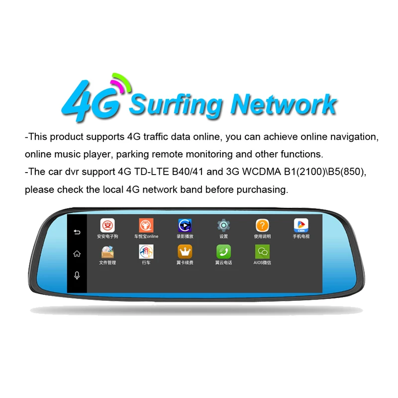 SLIVERYSEA 8 &quotFull Touch IPS 4G Автомобильный видеорегистратор камера Android зеркало GPS Bluetooth