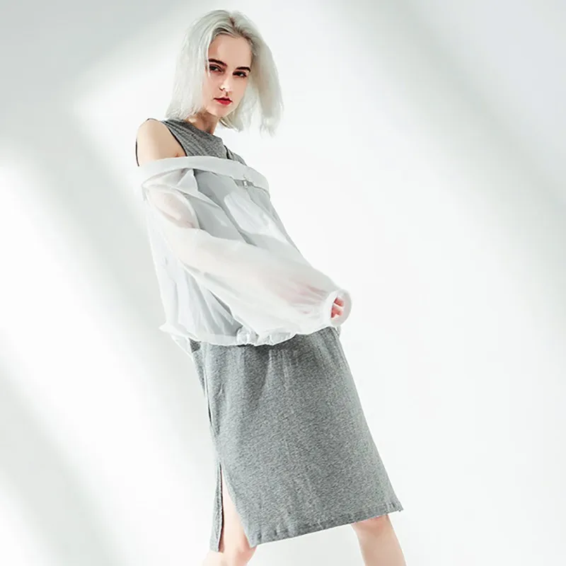 Платье TWOTWINSTYLE летнее с о вырезом и длинным рукавом|Женские платья| |